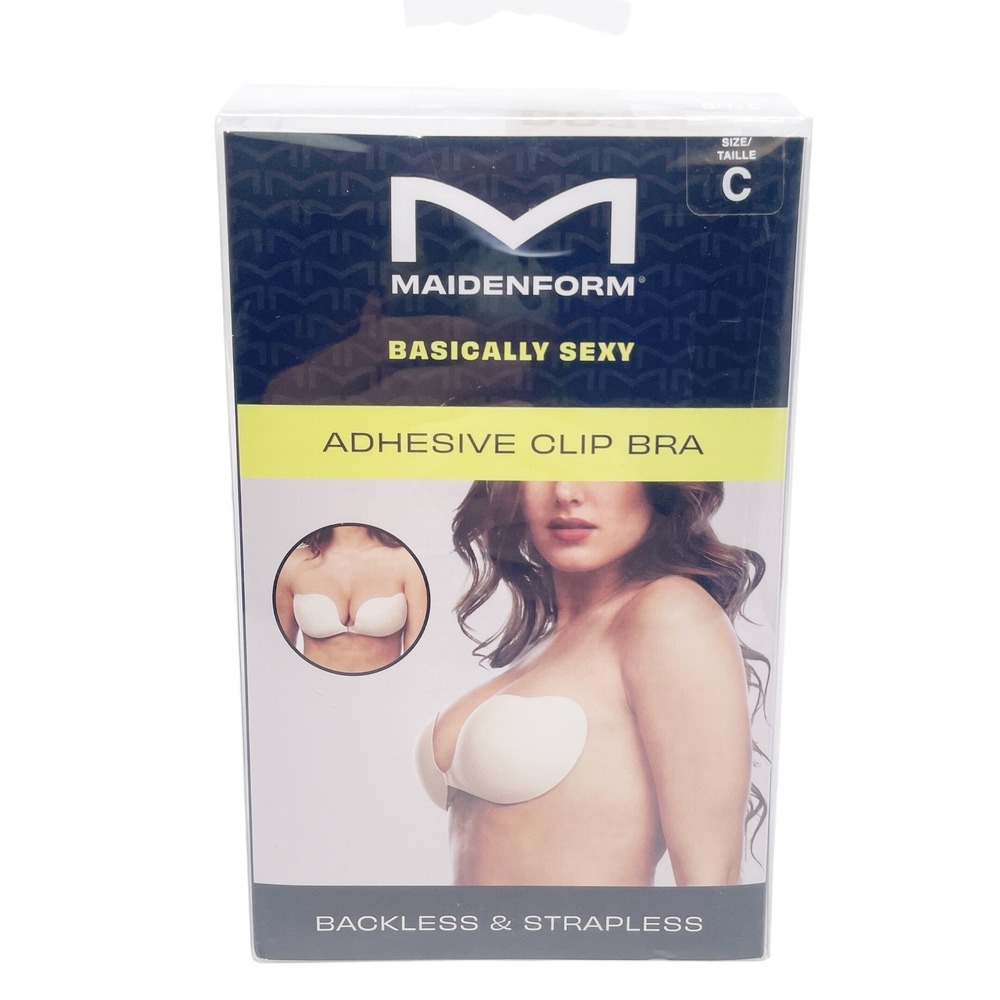 Maidenform Basically Sexy Adhesive Clip‎ Bra Backless Strapless Size C Cup